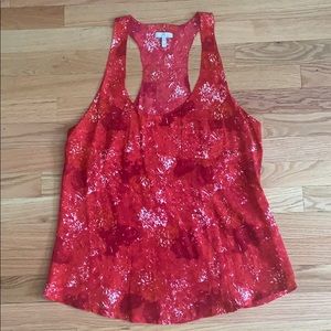 Joie Silk Abstract Saunders Tank Top Size Medium